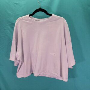 Puma Oversized Lavender T-Shirt With Logo Print Size XL 100% Cotton Relaxed Fit